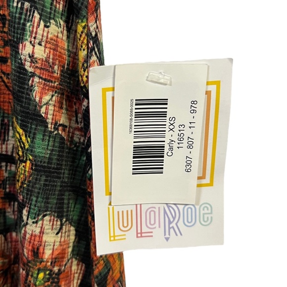 LuLaRoe Dress Multicolor Floral Hi Lo Hem Simply Comfortable NEW Carly Size XXS - Picture 8 of 9